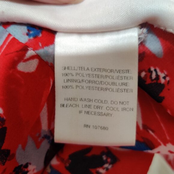 Christin Michaels Skirt Floral Tiered Mini Summer Flirty Red Blue White Size M - Picture 6 of 7